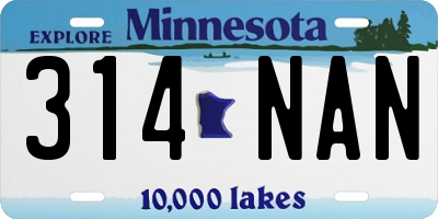 MN license plate 314NAN
