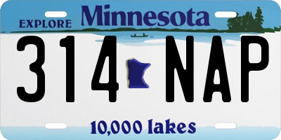 MN license plate 314NAP