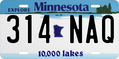 MN license plate 314NAQ