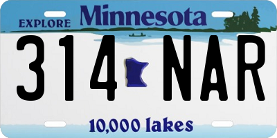 MN license plate 314NAR
