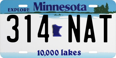 MN license plate 314NAT