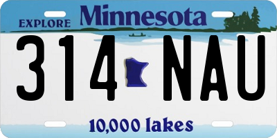 MN license plate 314NAU