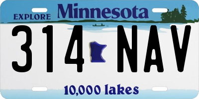 MN license plate 314NAV