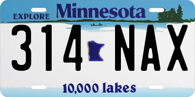 MN license plate 314NAX