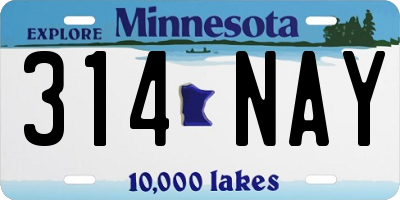 MN license plate 314NAY