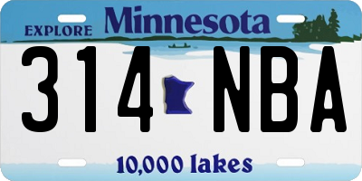 MN license plate 314NBA