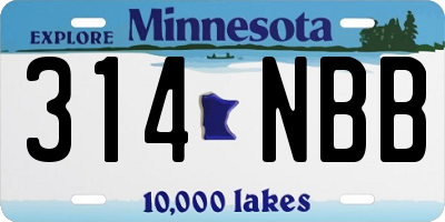 MN license plate 314NBB
