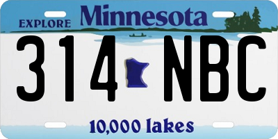 MN license plate 314NBC
