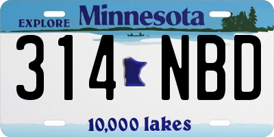 MN license plate 314NBD