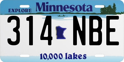 MN license plate 314NBE