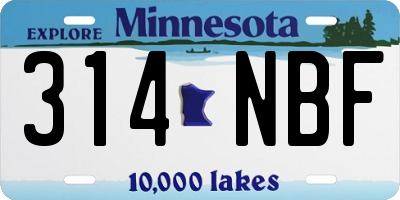 MN license plate 314NBF
