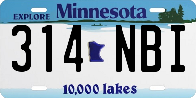MN license plate 314NBI