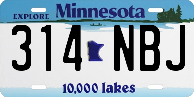 MN license plate 314NBJ