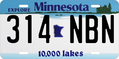 MN license plate 314NBN