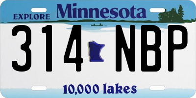 MN license plate 314NBP
