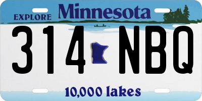 MN license plate 314NBQ