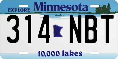 MN license plate 314NBT