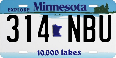 MN license plate 314NBU