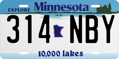 MN license plate 314NBY