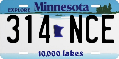 MN license plate 314NCE