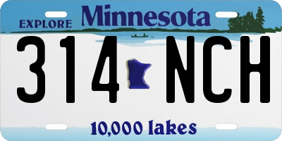 MN license plate 314NCH
