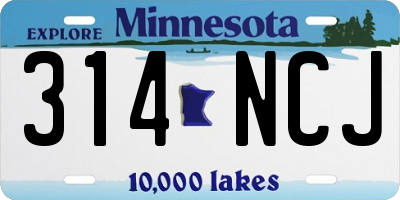 MN license plate 314NCJ