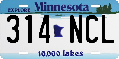 MN license plate 314NCL