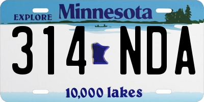 MN license plate 314NDA