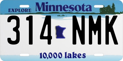 MN license plate 314NMK