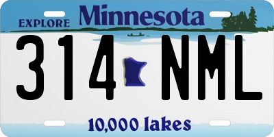 MN license plate 314NML