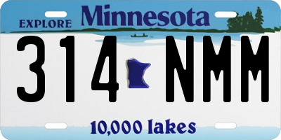 MN license plate 314NMM
