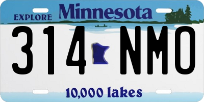 MN license plate 314NMO