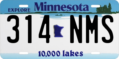 MN license plate 314NMS
