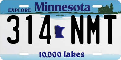 MN license plate 314NMT