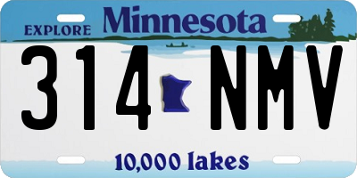 MN license plate 314NMV