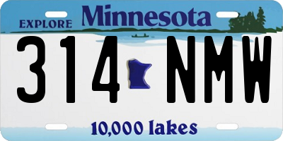 MN license plate 314NMW