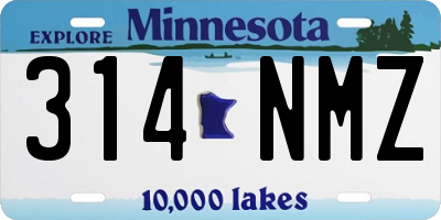 MN license plate 314NMZ