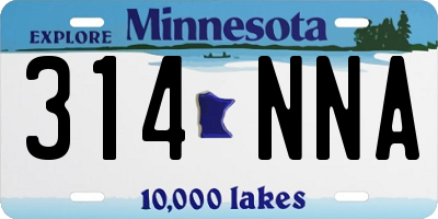 MN license plate 314NNA