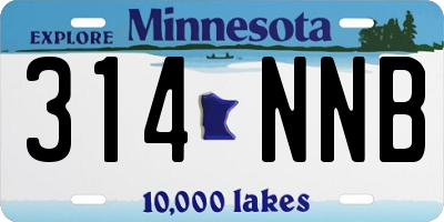 MN license plate 314NNB