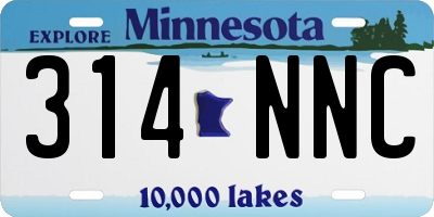 MN license plate 314NNC