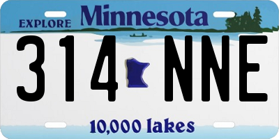 MN license plate 314NNE