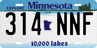 MN license plate 314NNF