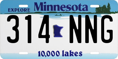 MN license plate 314NNG