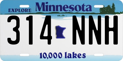 MN license plate 314NNH