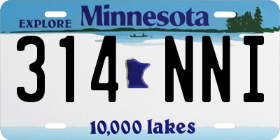 MN license plate 314NNI