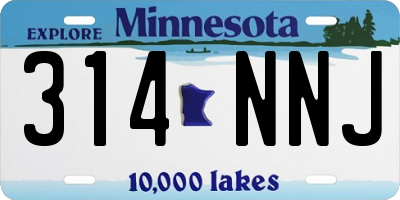 MN license plate 314NNJ