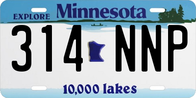MN license plate 314NNP