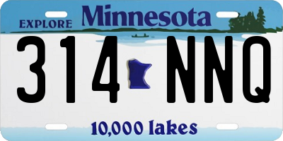 MN license plate 314NNQ