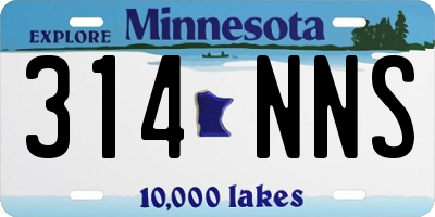 MN license plate 314NNS