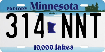 MN license plate 314NNT